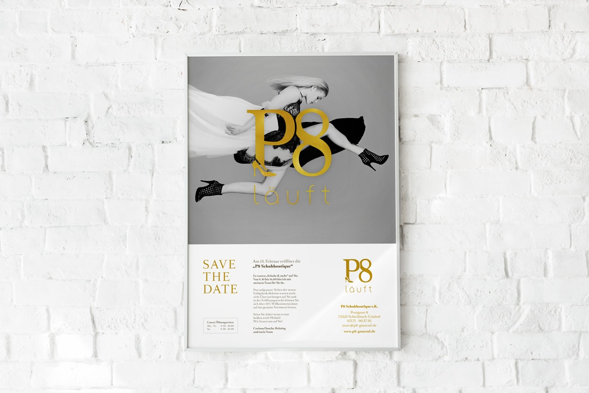 P8 Plakat, DIN A1, "Save the Date", Eröffnung