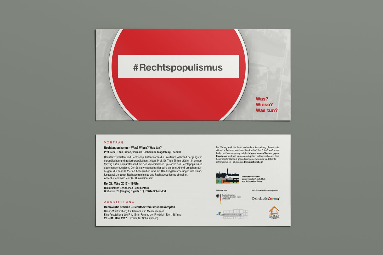 #Rechtspopulismus, Flyer, Werbemittel, Print, Printmedien, Ansicht 2