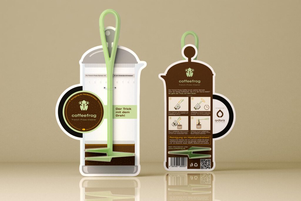 Coffeefrog, Produktverpackung, Packaging, Verpackungsdesign, mit Produkt