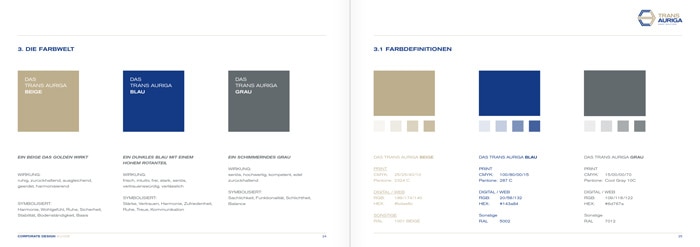 Trans Auriga, Corporate Design Guide, Inhalt 9