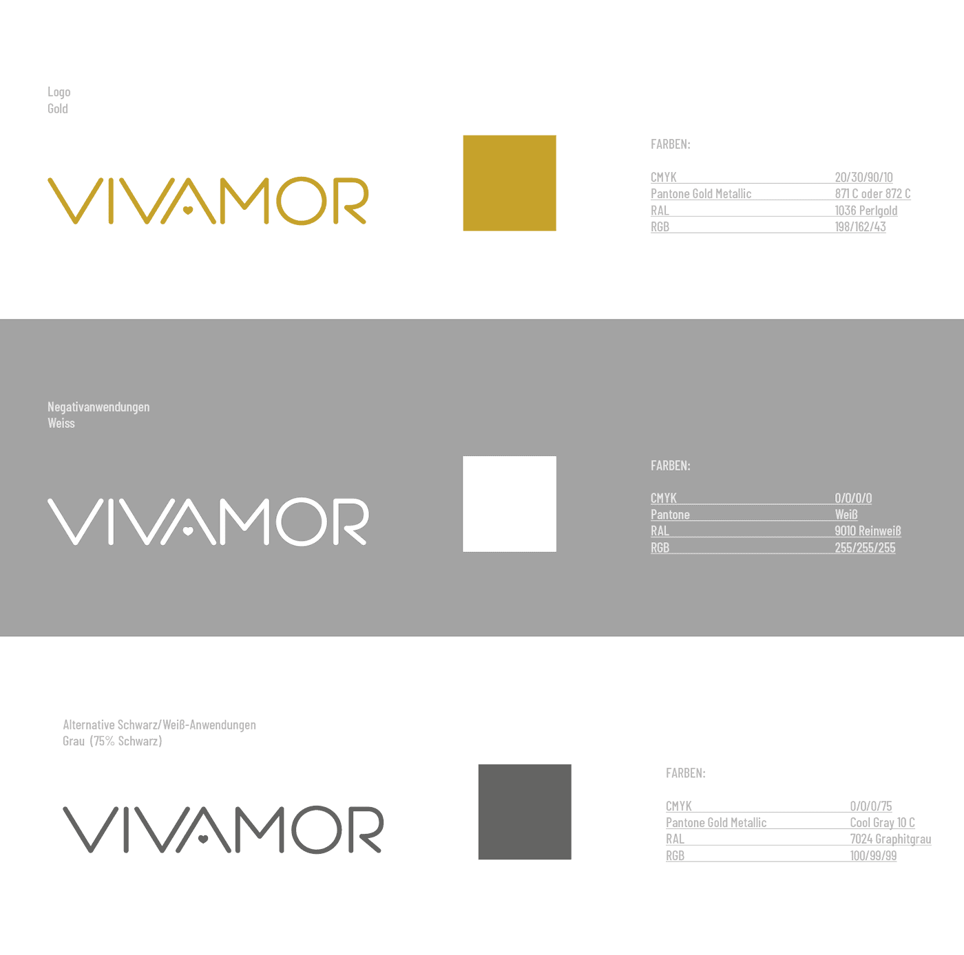 Vivamor, Logo, Logo Design, Farbwelt, Farben, Versionen