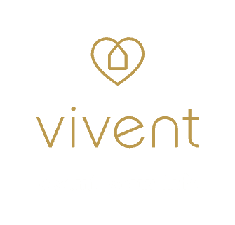Vivent Logo Negativ gold-weiss